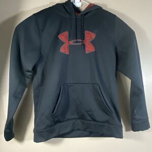 Under Armour Hoodie Mens Large Gray Coldgear Loose Hooded  Pullover Running Gym